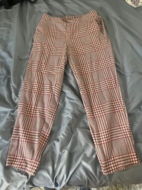 Old Navy Pink and Black Plaid Pants